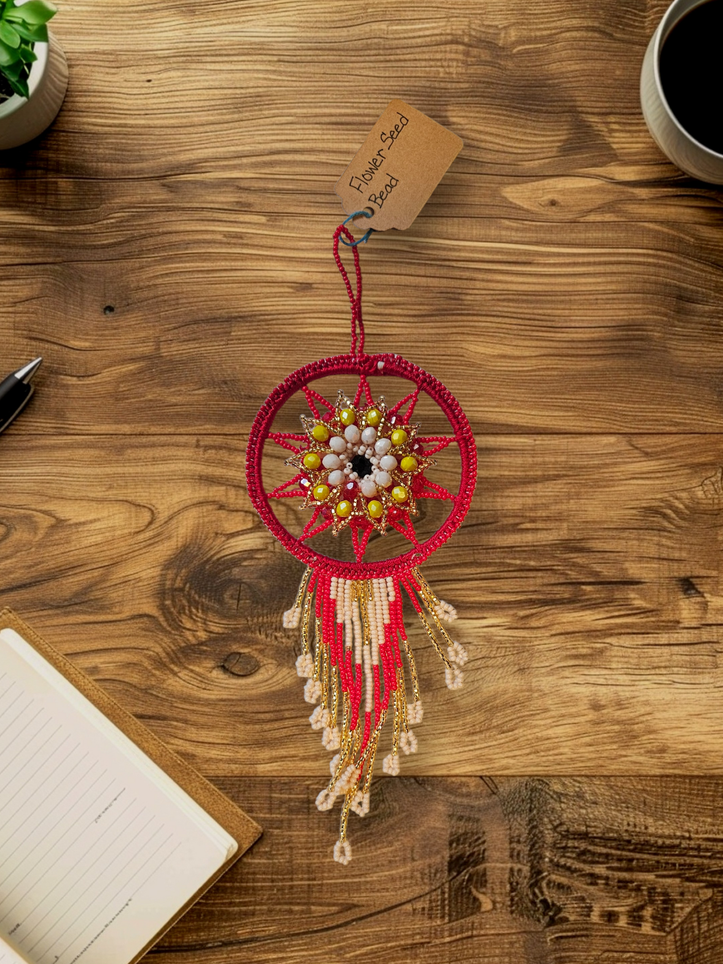 Seed (sun) beaded ornament dream catchers