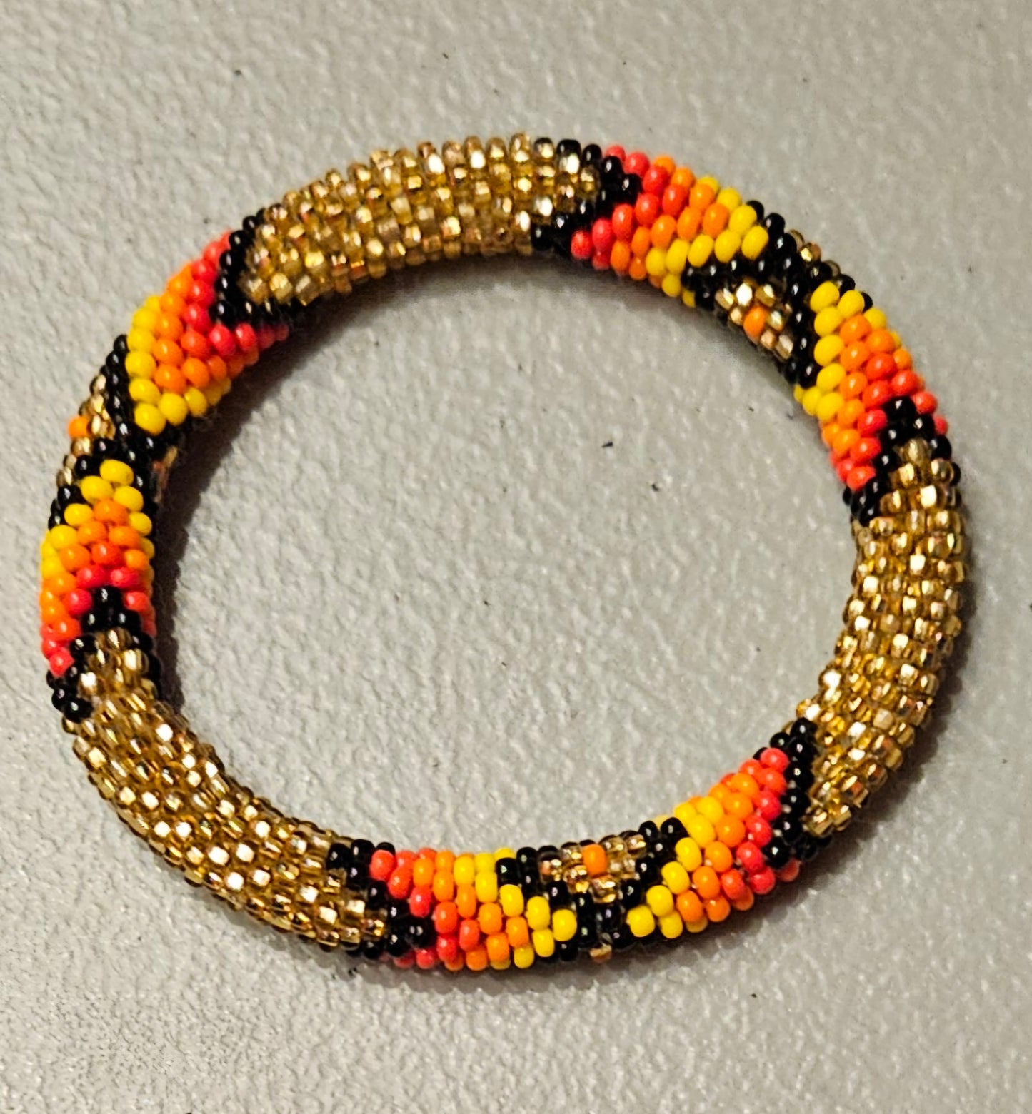 Beaded Roll on Bracelet - Gold color