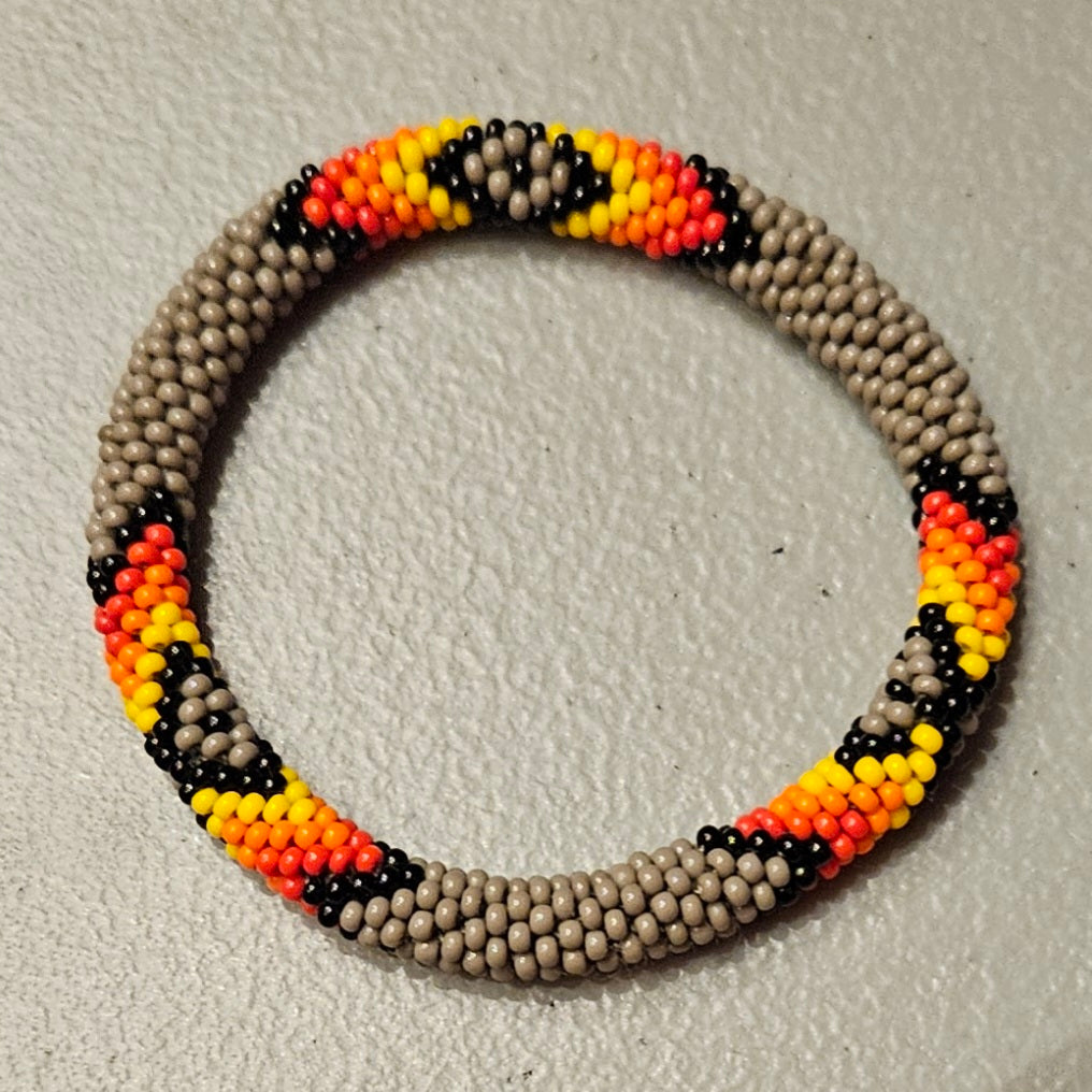 Beaded Roll on Bracelet - Grey