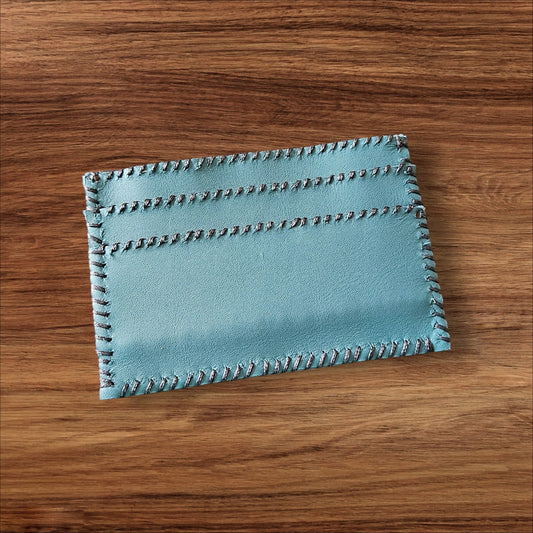 KT Leather Card Holder Turquoise