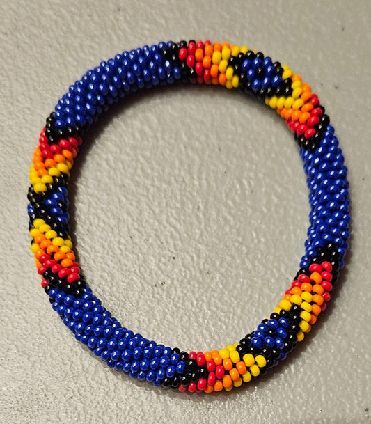 Beaded Roll on Bracelet - Royal Blue