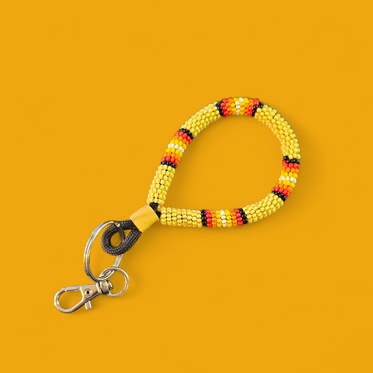 Beaded Loop Keychain - Yellow